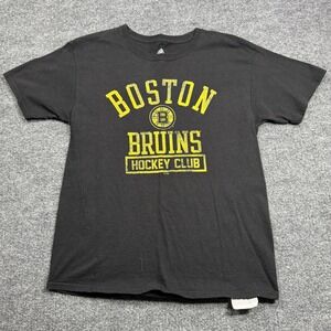 NHL Boston Bruins Mens M Black Hockey Club Short Sleeve Tee